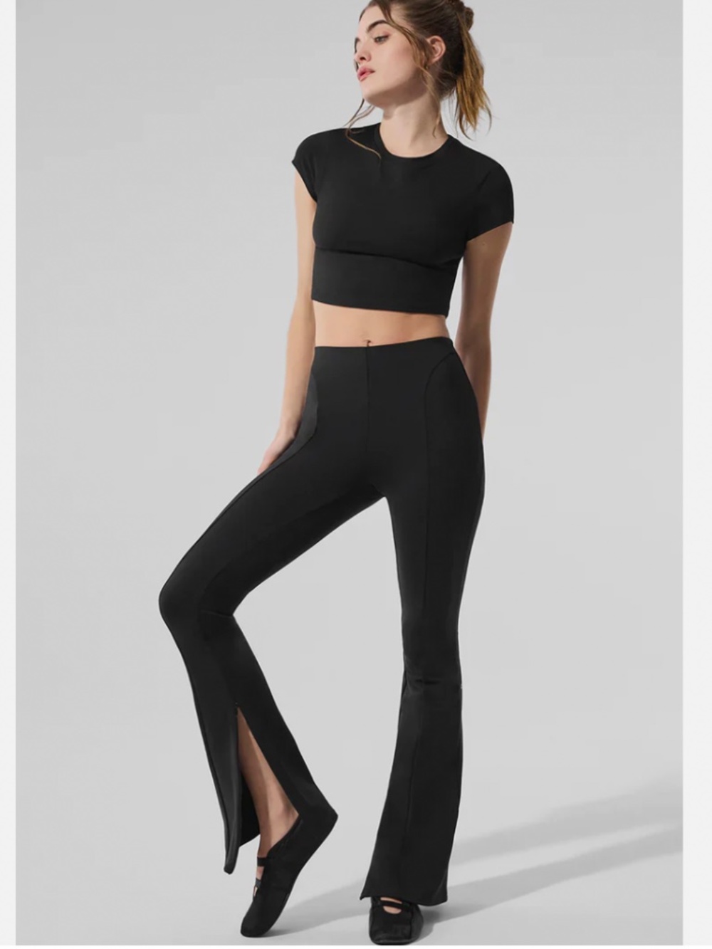 Alo High-Waist Zip It Flare Legging - Black Size Small